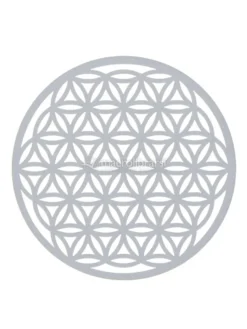Fiore della Vita Energizzante Inciso In Plexiglass Diametro 16cm - Argento