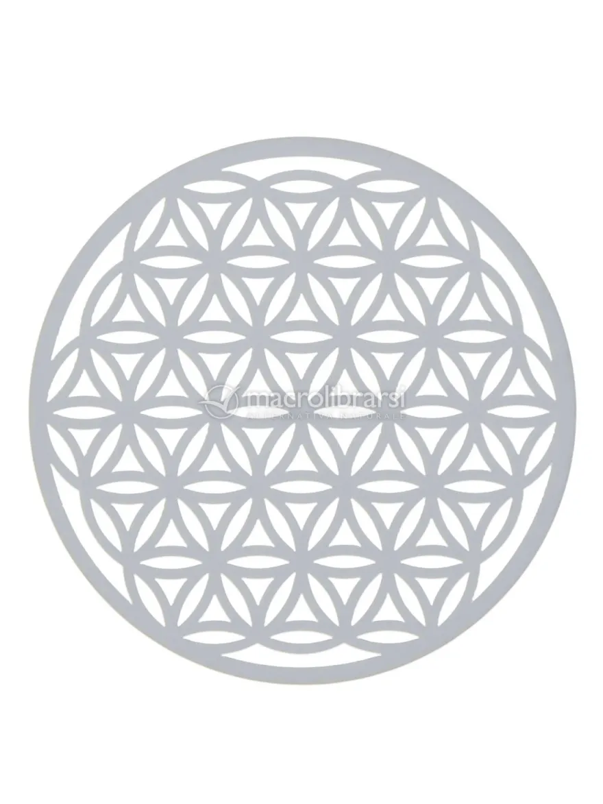 Fiore della Vita Energizzante Inciso In Plexiglass Diametro 16cm - Argento