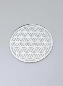 Fiore della Vita Energizzante Inciso In Plexiglass Diametro 16cm - Argento