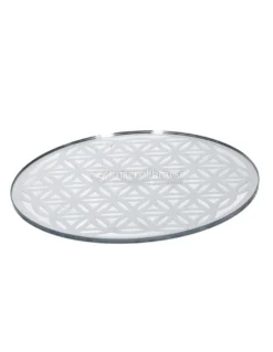 Fiore della Vita Energizzante Inciso In Plexiglass Diametro 16cm - Argento