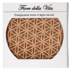 Fiore della Vita - Energizzante Inciso in Legno Okumè - 14 cm