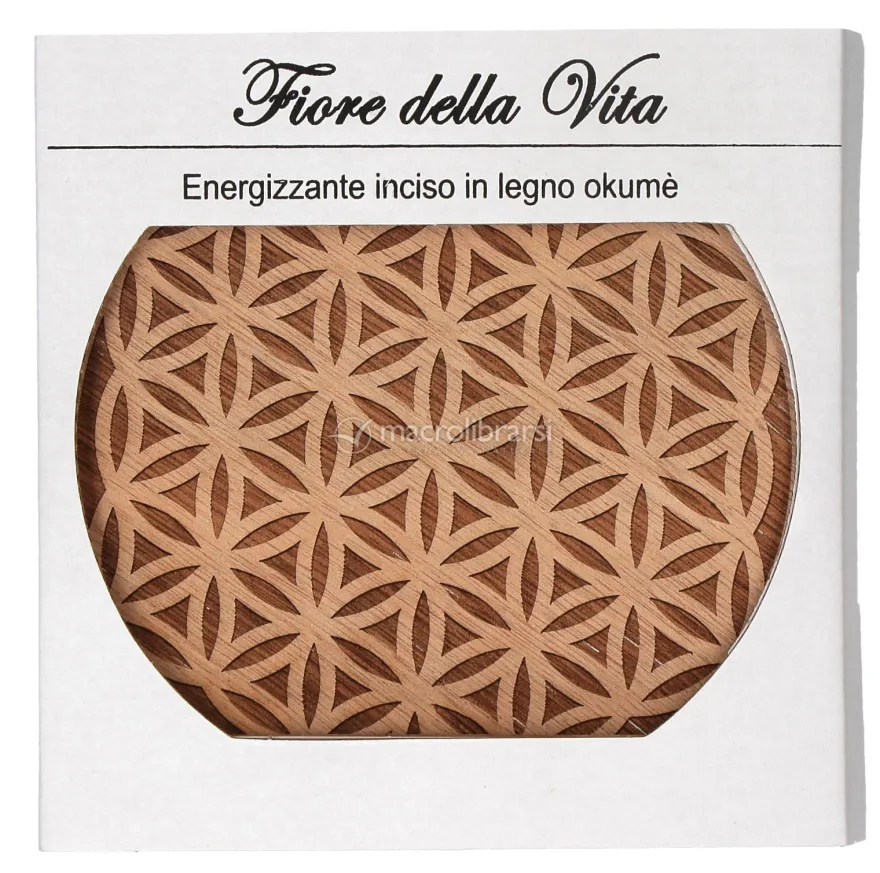 Fiore della Vita - Energizzante Inciso in Legno Okumè - 14 cm