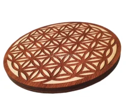 Fiore della Vita - Energizzante Inciso in Legno Okumè - 14 cm