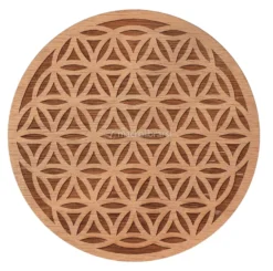 Fiore della Vita - Energizzante Inciso in Legno Okumè - 14 cm