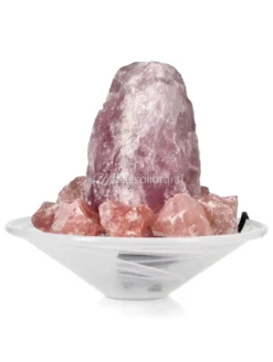 Fontanella in Alabastro con Pietre grezze - Quarzo Rosa