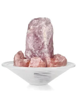 Fontanella in Alabastro con Pietre grezze - Quarzo Rosa