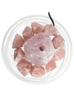 Fontanella in Alabastro con Pietre grezze - Quarzo Rosa