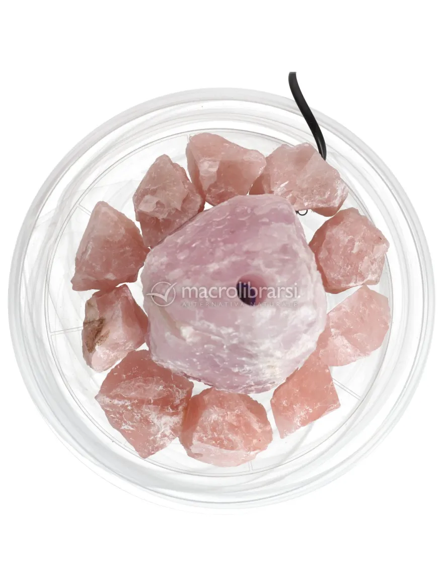 Fontanella in Alabastro con Pietre grezze - Quarzo Rosa