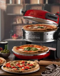 Forno Pizza Elettrico Rosso