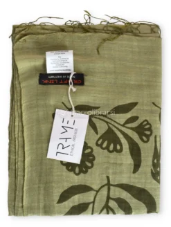 Foulard Cotone e Seta Stampa Foresta - Verde Oliva
