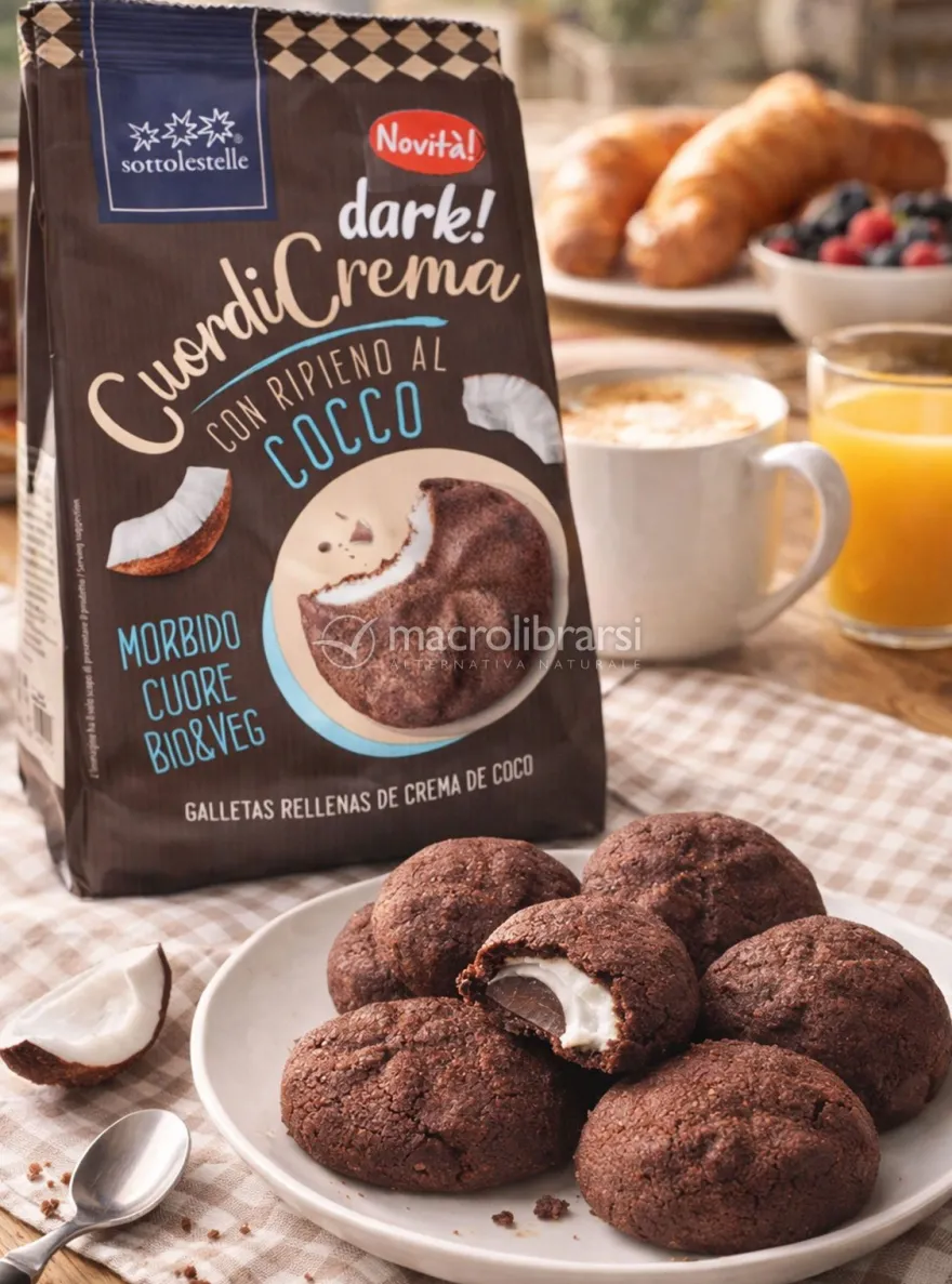 Frollini "Cuor di Crema Dark" con Crema al Cocco Bio