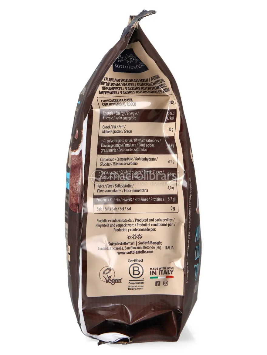 Frollini "Cuor di Crema Dark" con Crema al Cocco Bio