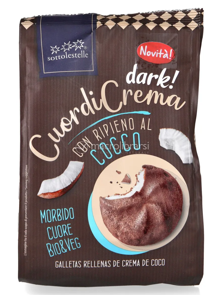 Frollini "Cuor di Crema Dark" con Crema al Cocco Bio