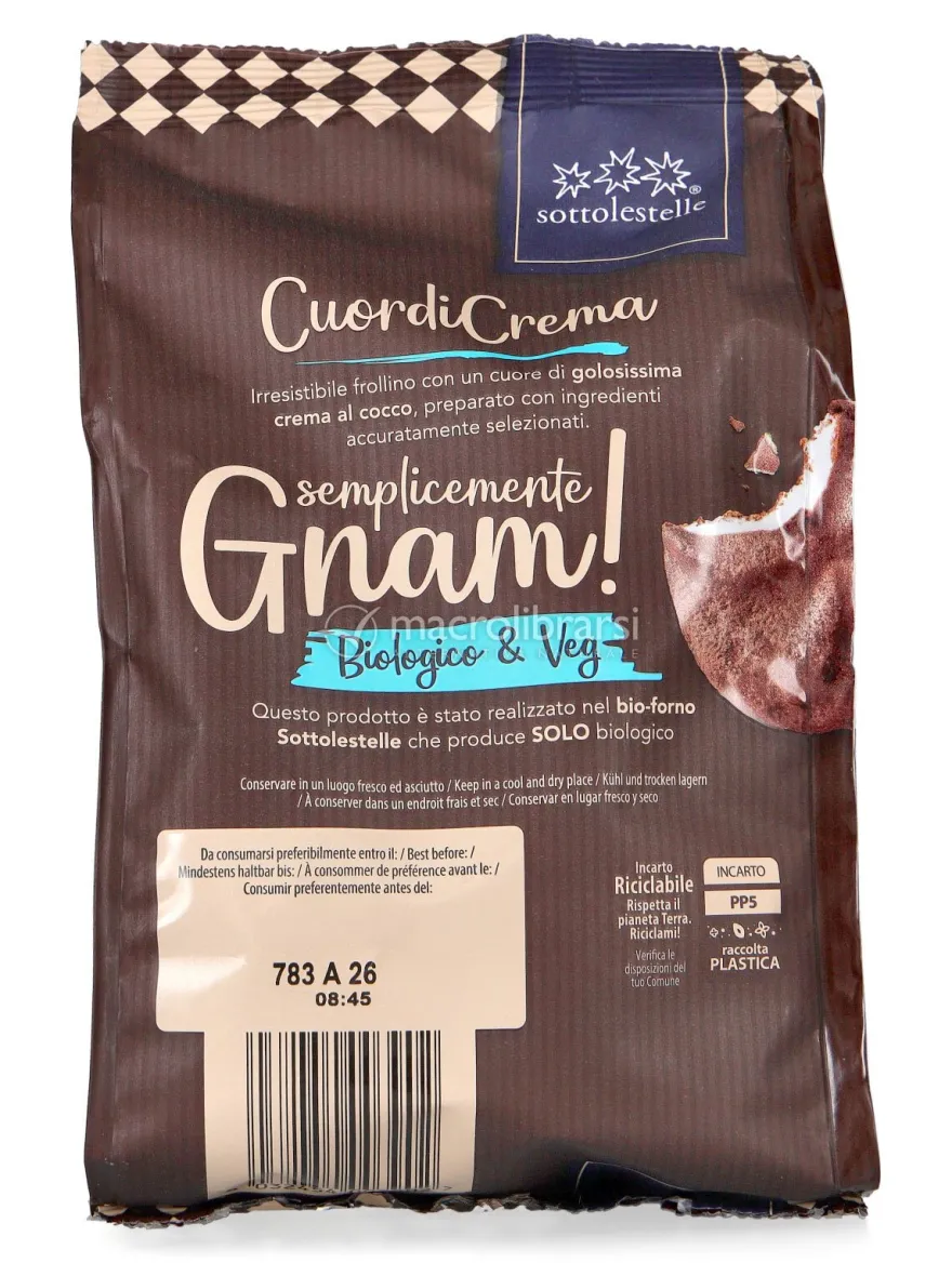 Frollini "Cuor di Crema Dark" con Crema al Cocco Bio