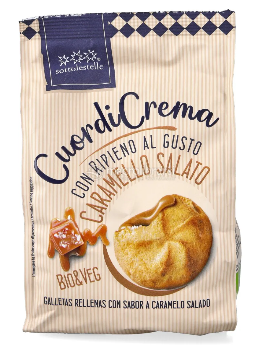 Frollini "Cuore di Crema" con Ripieno al Caramello Salato Bio