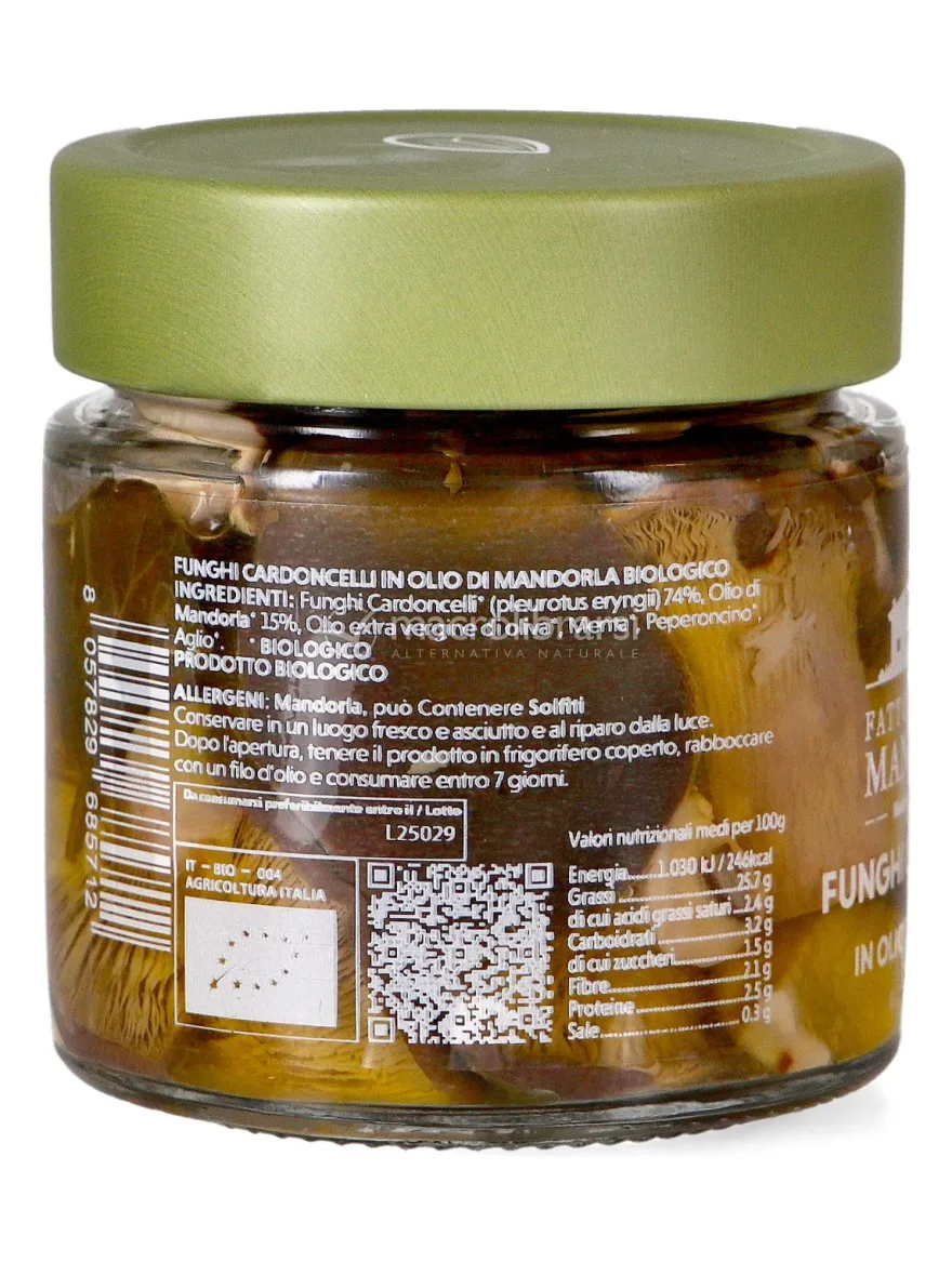 Funghi Cardoncelli in Olio di Mandorla Bio