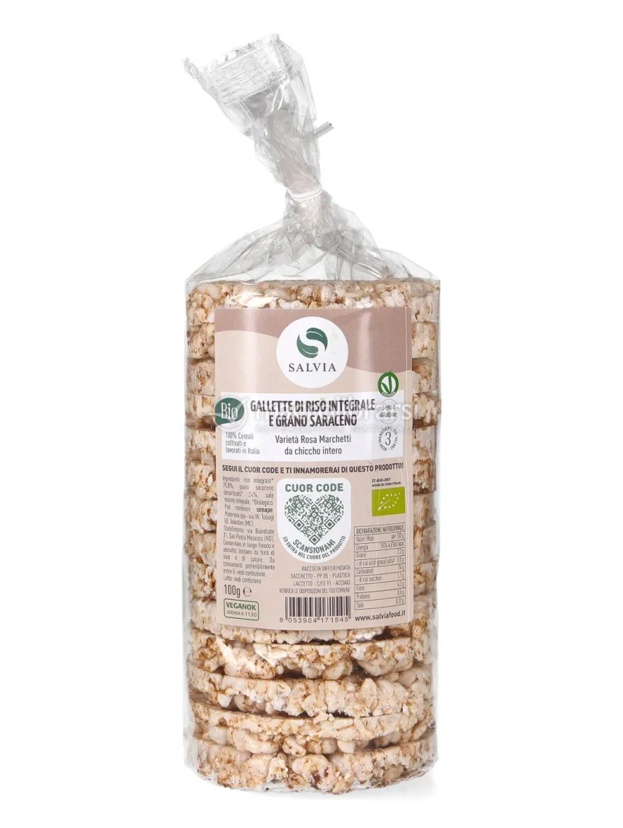 Gallette di Riso Integrale e Grano Saraceno Bio