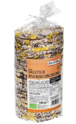 Gallette di Riso Nerone, Mais e Riso con Curcuma Bio