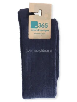 Gambaletti Uomo a Coste in Lana Merinos "Navos" - Blu - Taglia 39/42