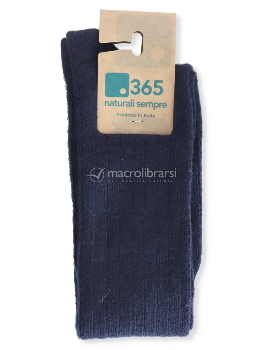 Gambaletti Uomo a Coste in Lana Merinos "Navos" - Blu - Taglia 39/42