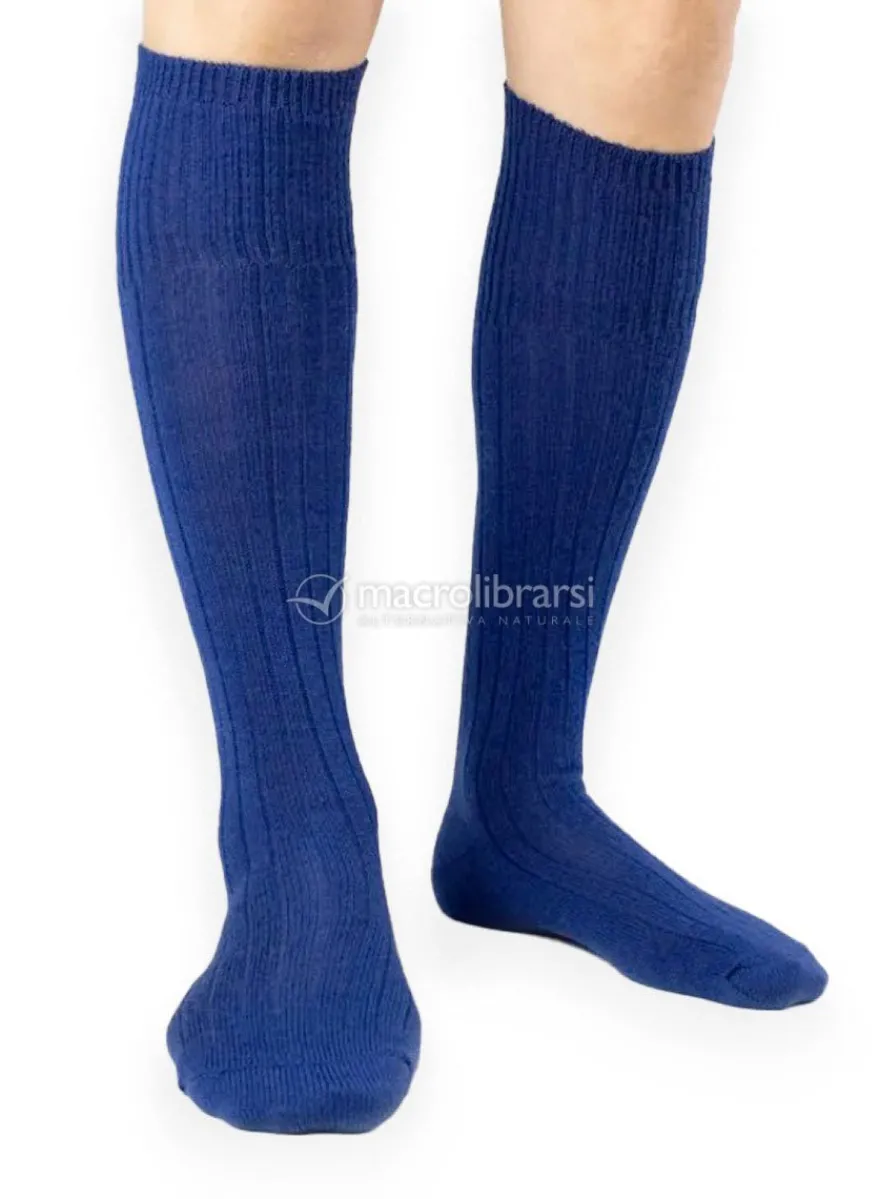 Gambaletti Uomo a Coste in Lana Merinos "Navos" - Bluette 39/42