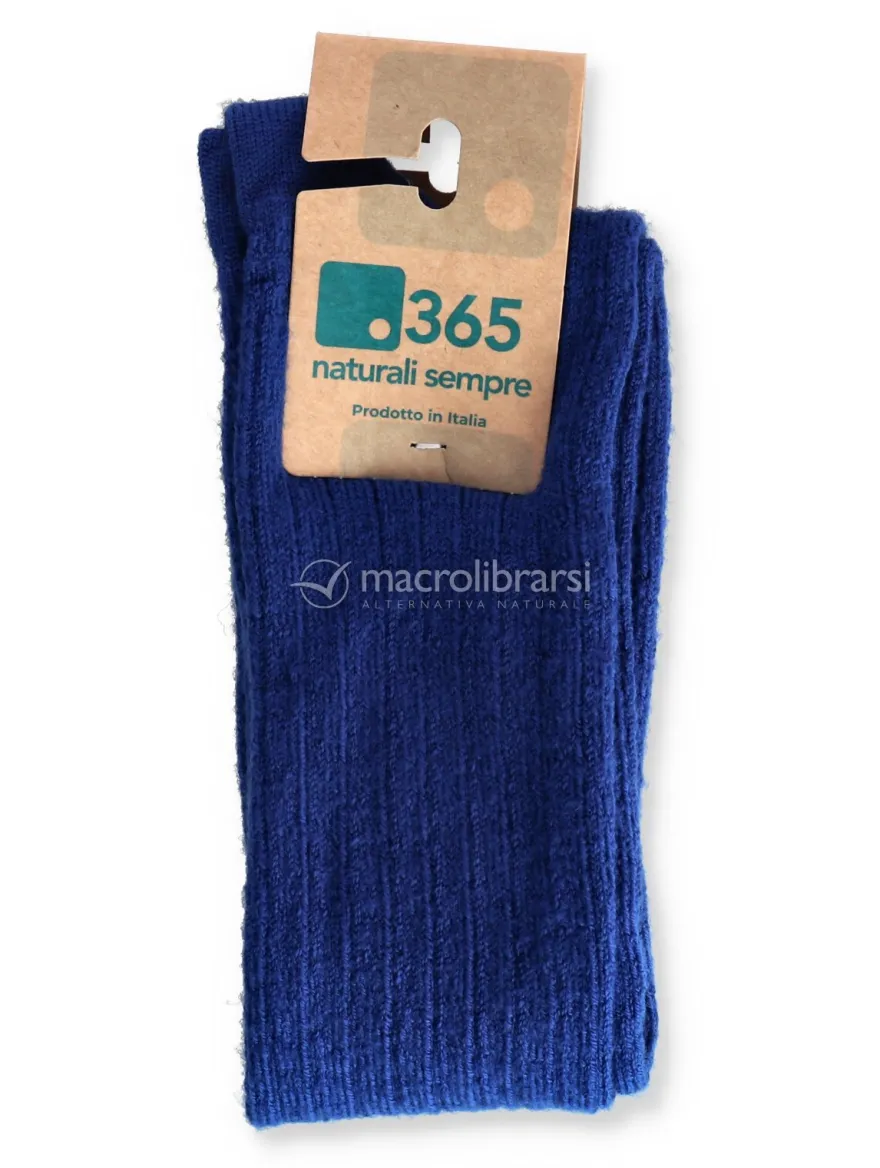 Gambaletti Uomo a Coste in Lana Merinos "Navos" - Bluette 39/42