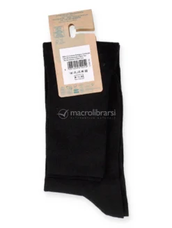 Gambaletto Donna in Cotone Biologico con Polso Inglese Nero - Taglia 35/38