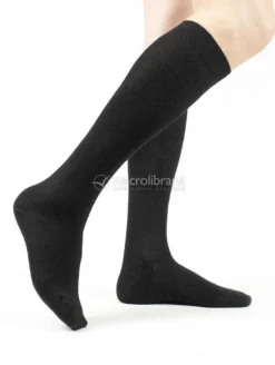 Gambaletto Donna in Cotone Biologico con Polso Inglese Nero - Taglia 35/38