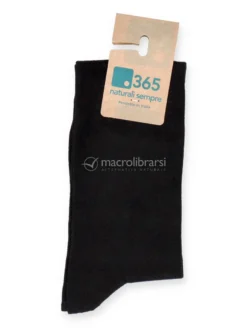 Gambaletto Donna in Cotone Biologico con Polso Inglese Nero - Taglia 35/38
