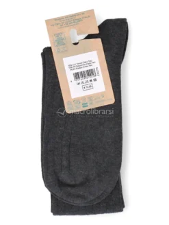 Gambaletto Uomo in Tencel Lyocell a Coste con Polso Alto - Antracite - Taglia 39/42
