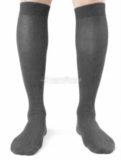 Gambaletto Uomo in Tencel Lyocell a Coste con Polso Alto - Antracite - Taglia 39/42