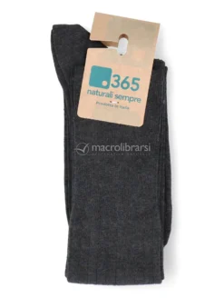 Gambaletto Uomo in Tencel Lyocell a Coste con Polso Alto - Antracite - Taglia 39/42