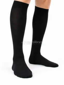Gambaletto Uomo in Tencel Lyocell a Coste con Polso Alto - Nero - Taglia 39/42