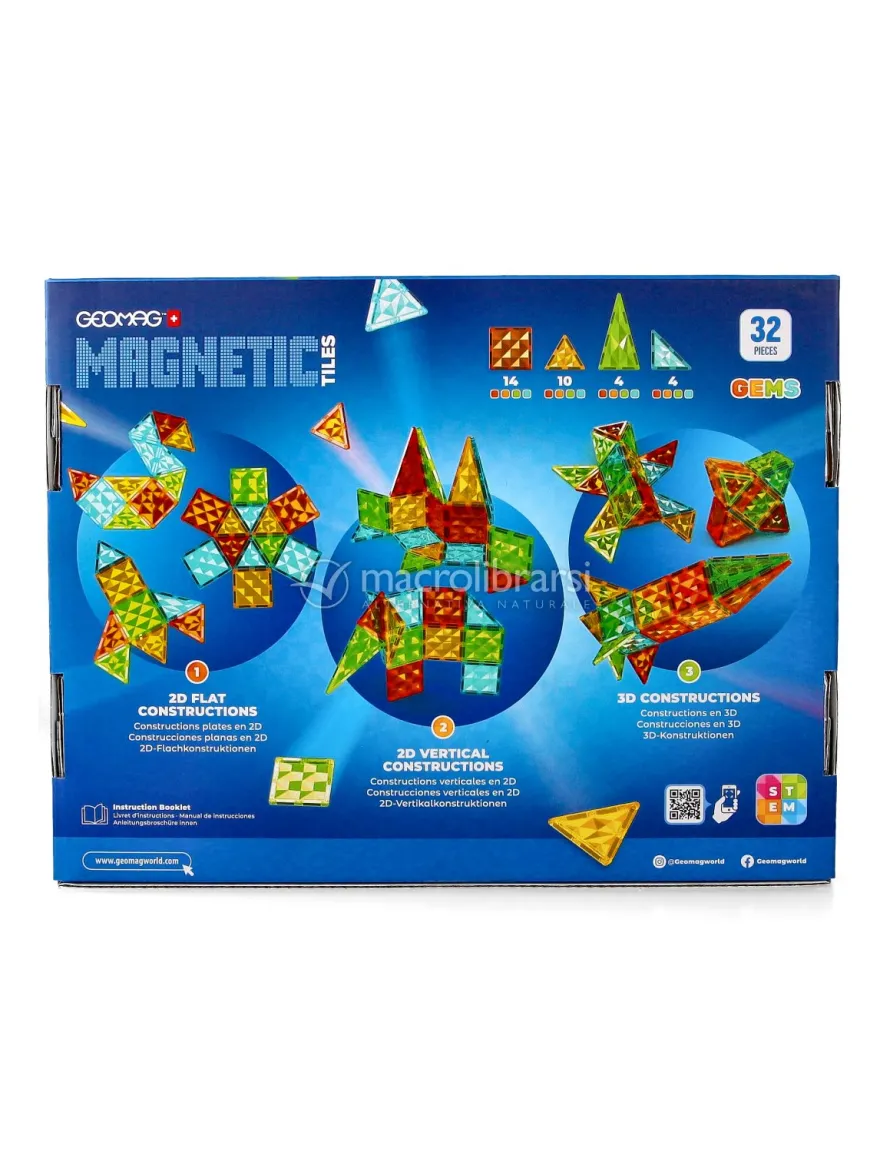 Geomag Magnetic Tiles Gems Rocket - 32 Pz