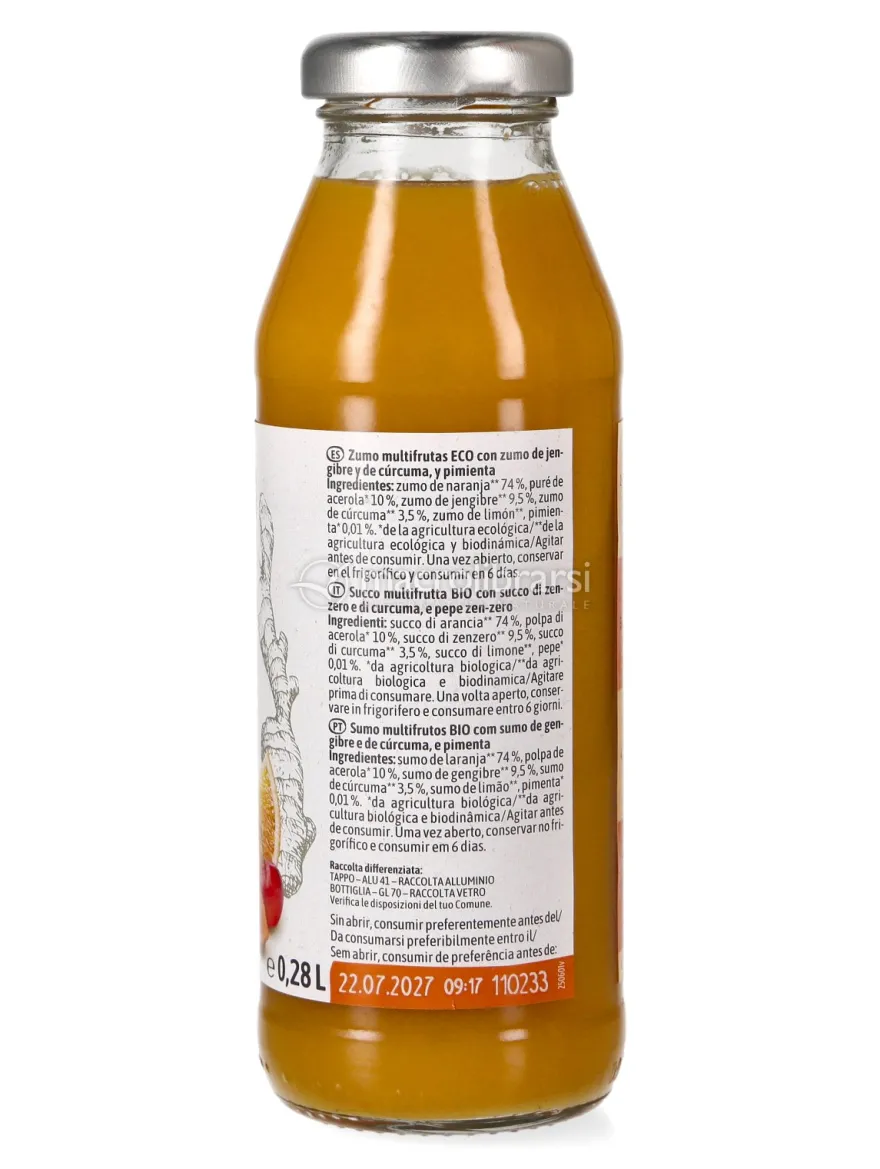 Ginger Shot Bio Arancia, Zenzero e Curcuma