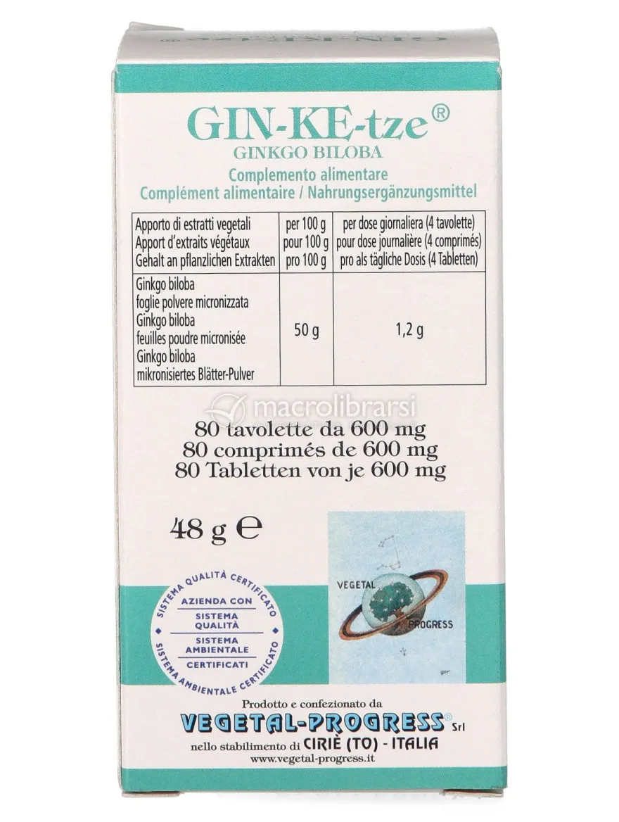 Gin-Ke-Tze - Ginkgo Biloba - Integratore in Compresse