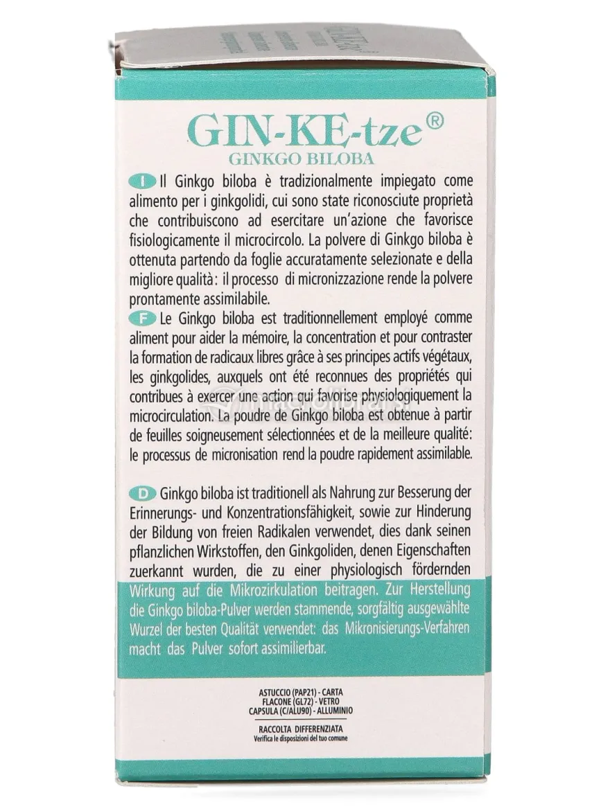 Gin-Ke-Tze - Ginkgo Biloba - Integratore in Compresse