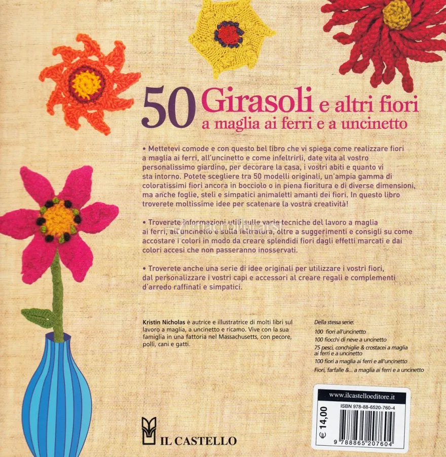 50 Girasoli e altri Fiori a Maglia, ai Ferri e a Uncinetto
