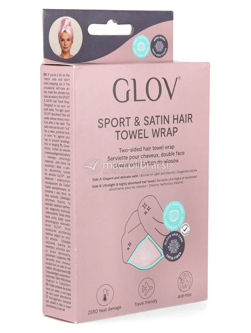 GLOV® Sport & Satin Turbante Asciugacapelli Rosa