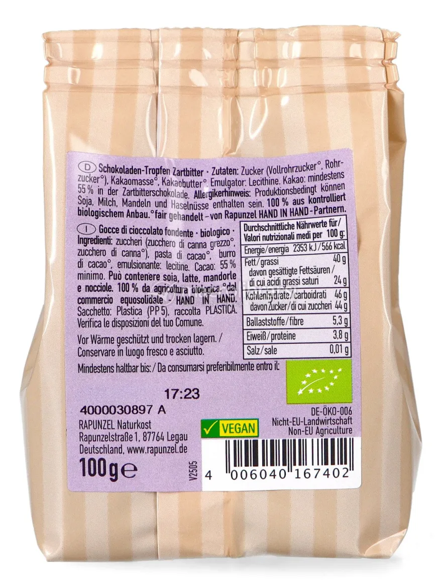 Gocce di Cioccolato Fondente Bio