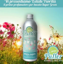 Green Puffer Essenza Bucato - Profumatore Concentrato Elimina Odori - Estate Fiorita - Argan e Loto