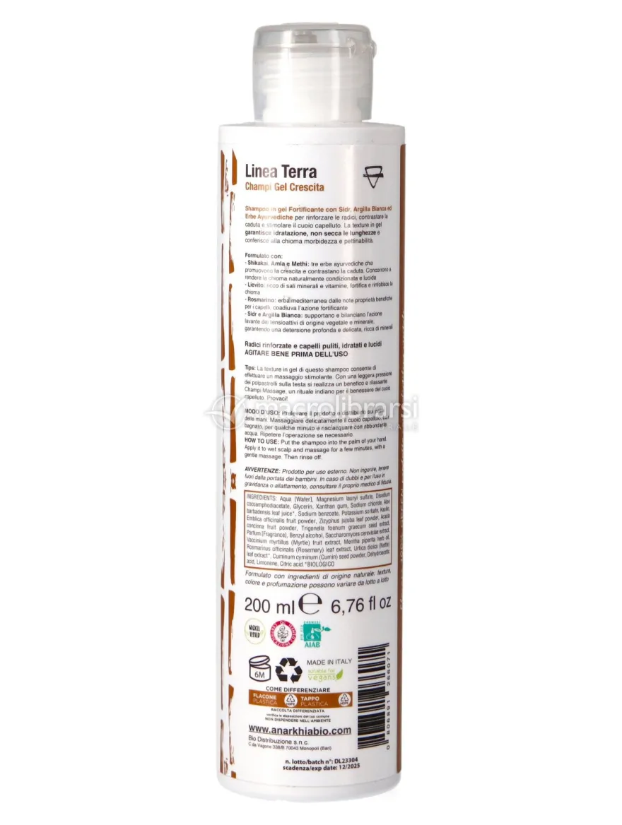 Hair Shock Terra - Shampoo Ayurvedico Fortificante e Stimolante
