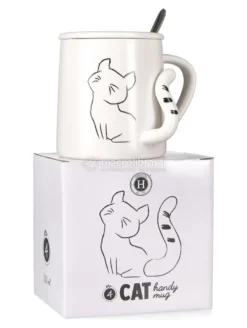 Handy Mug Cat - Tazza in Ceramica con Cucchiaino - Modello 4