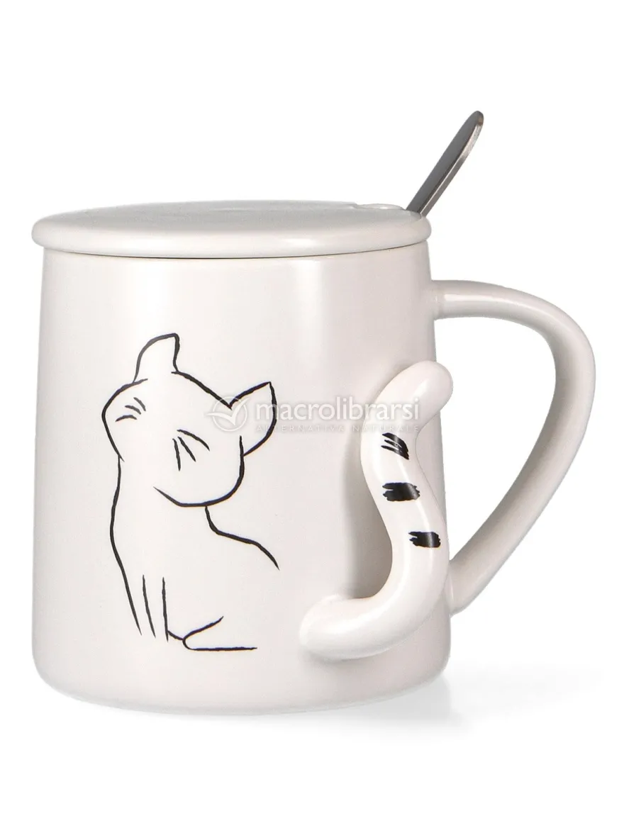 Handy Mug Cat - Tazza in Ceramica con Cucchiaino - Modello 4