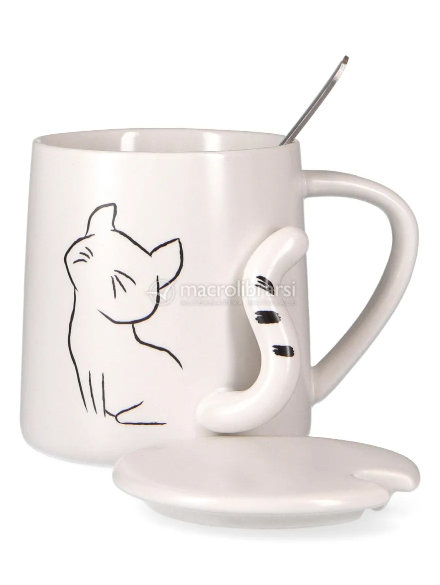Handy Mug Cat - Tazza in Ceramica con Cucchiaino - Modello 4