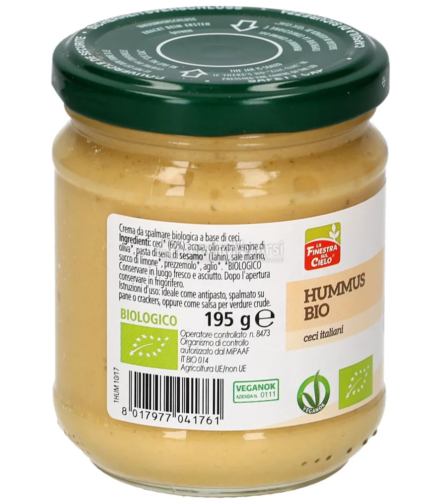 Hummus Bio - Crema da Spalmare a base di Ceci e Tahin