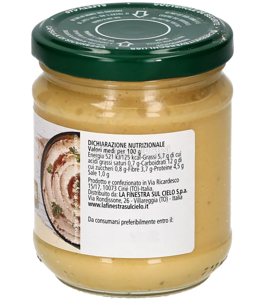 Hummus Bio - Crema da Spalmare a base di Ceci e Tahin