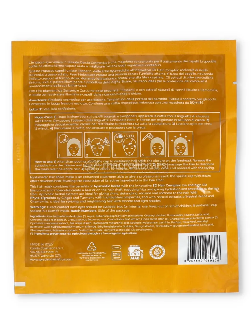 Hyalurvedic Impacco Riflessante in Tessuto effetto Termo-Vapore - Gold Hair e Camomilla