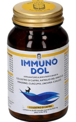 Immuno Dol - Integratore di Colostro di Capra, Artiglio del Diavolo, Frassino, Curcuma, Uncaria e Salice in Capsule