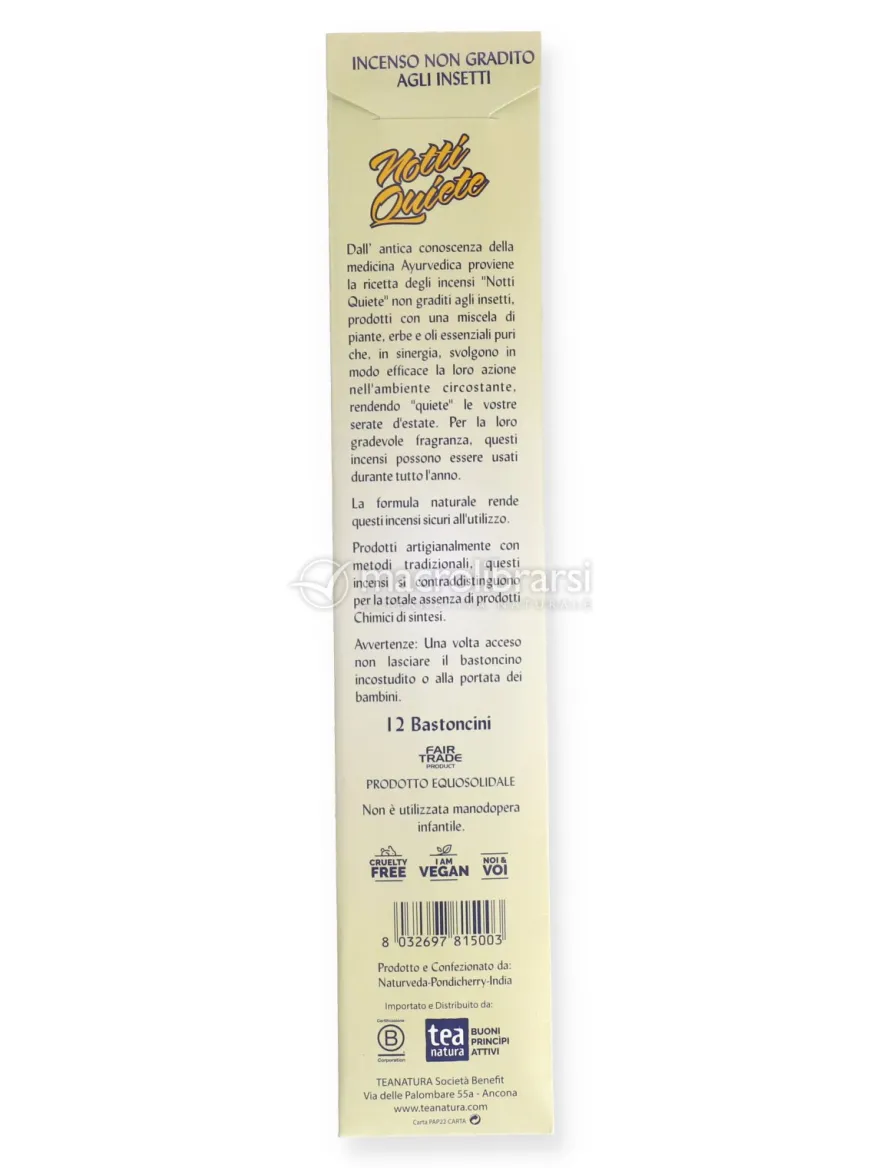 Incensi Naturali Notti Quiete - 12 Bastoncini